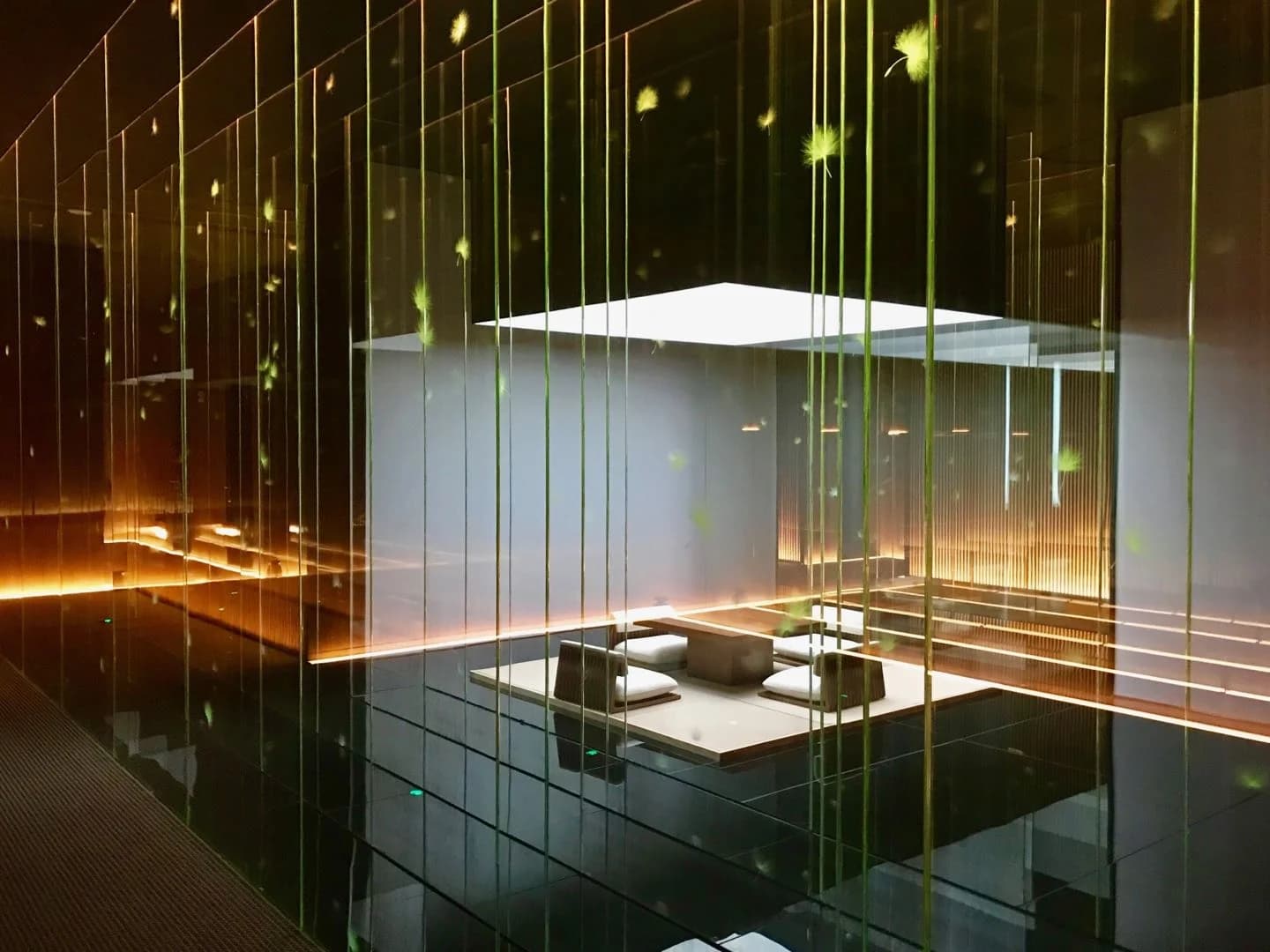 Layered glass and seating detail