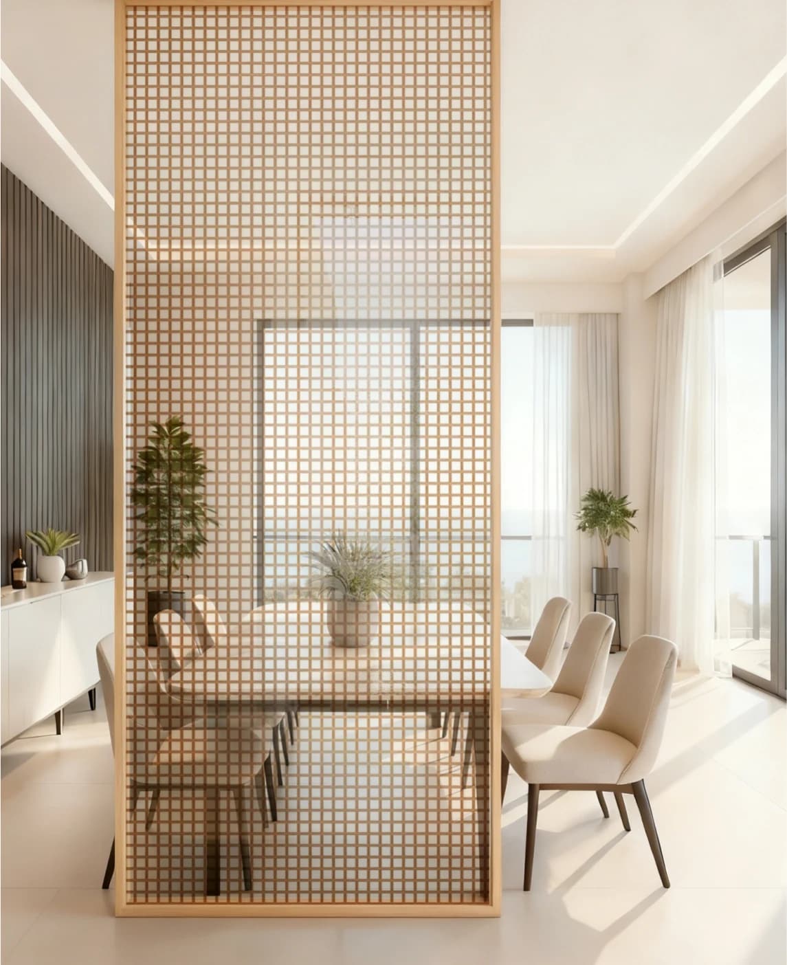 Textured dining partition