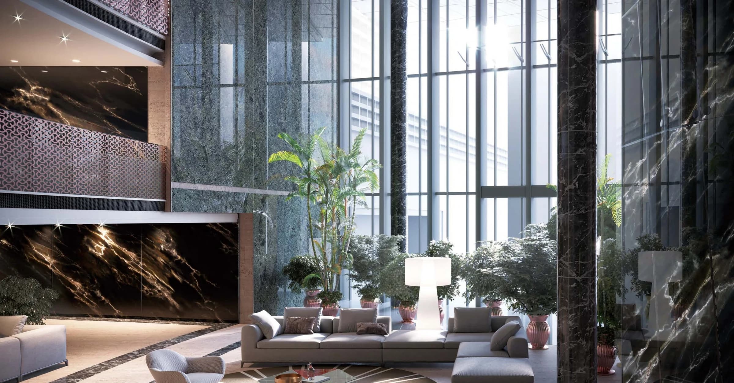Decorative surfaces and daylight in an interior material study