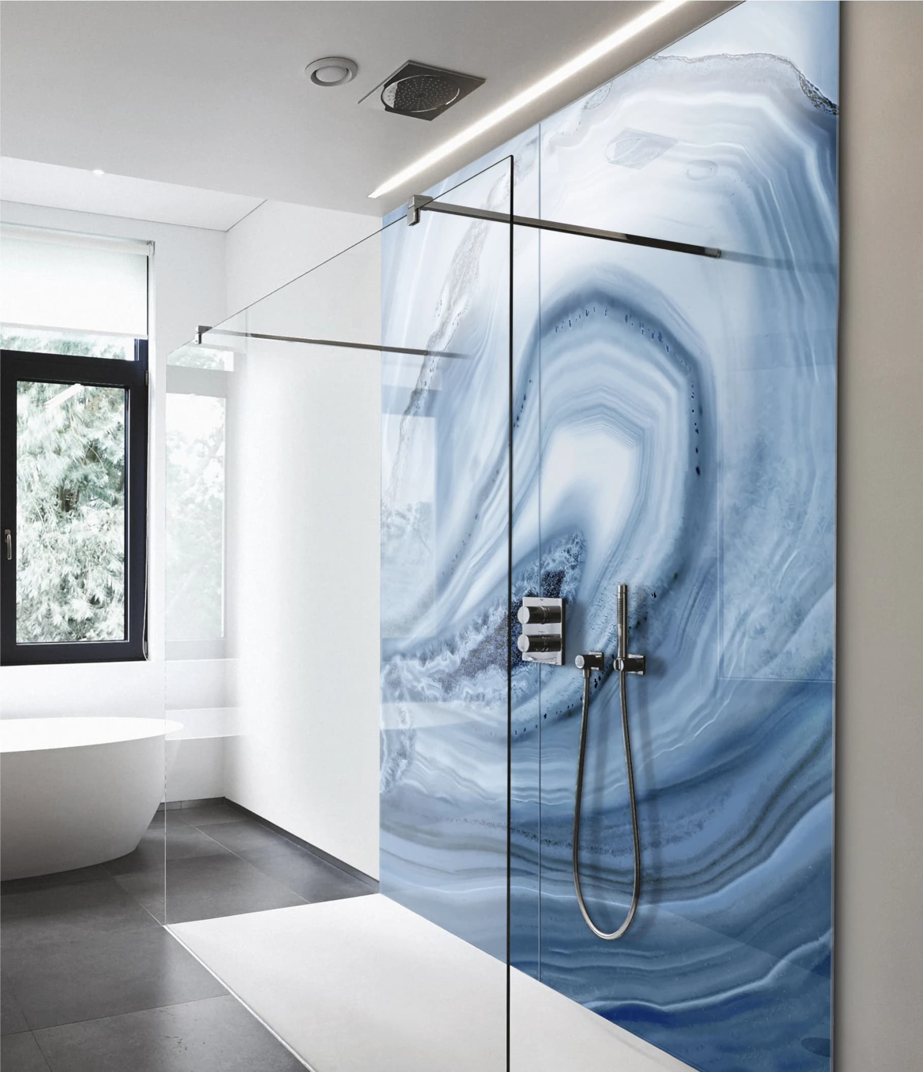 Decorative shower screen