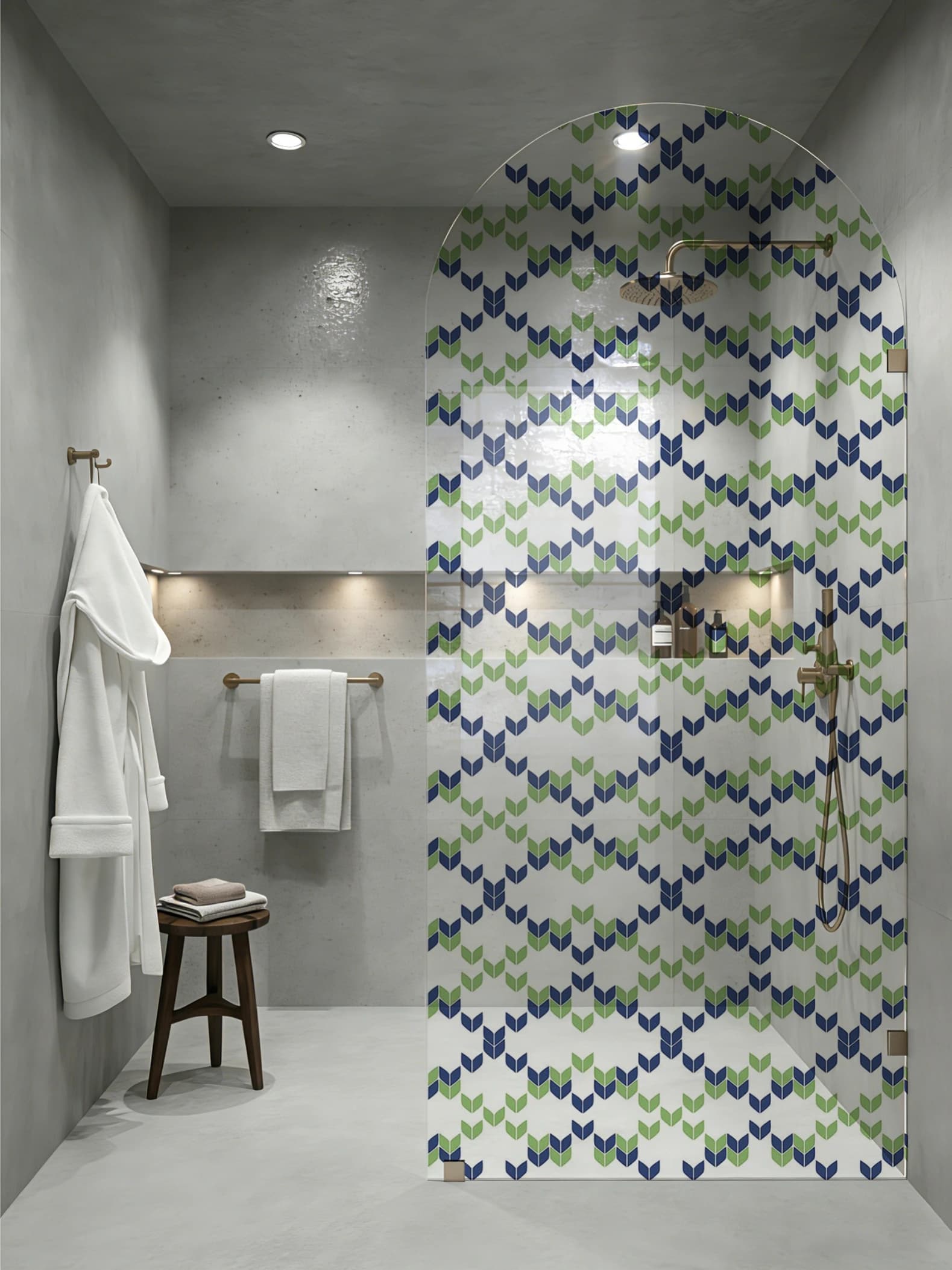 Wave bathroom panel