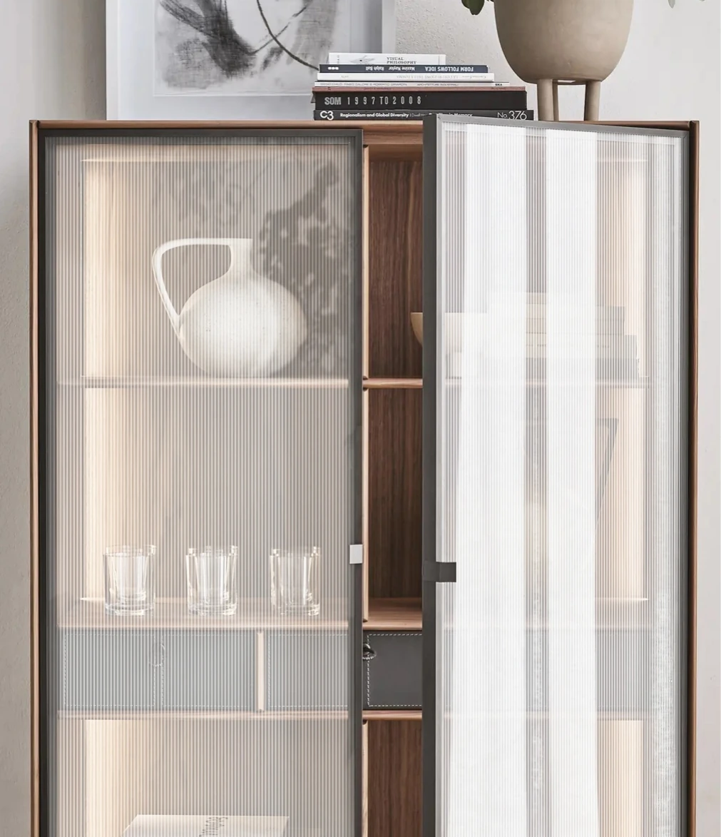 Patterned glass cabinet