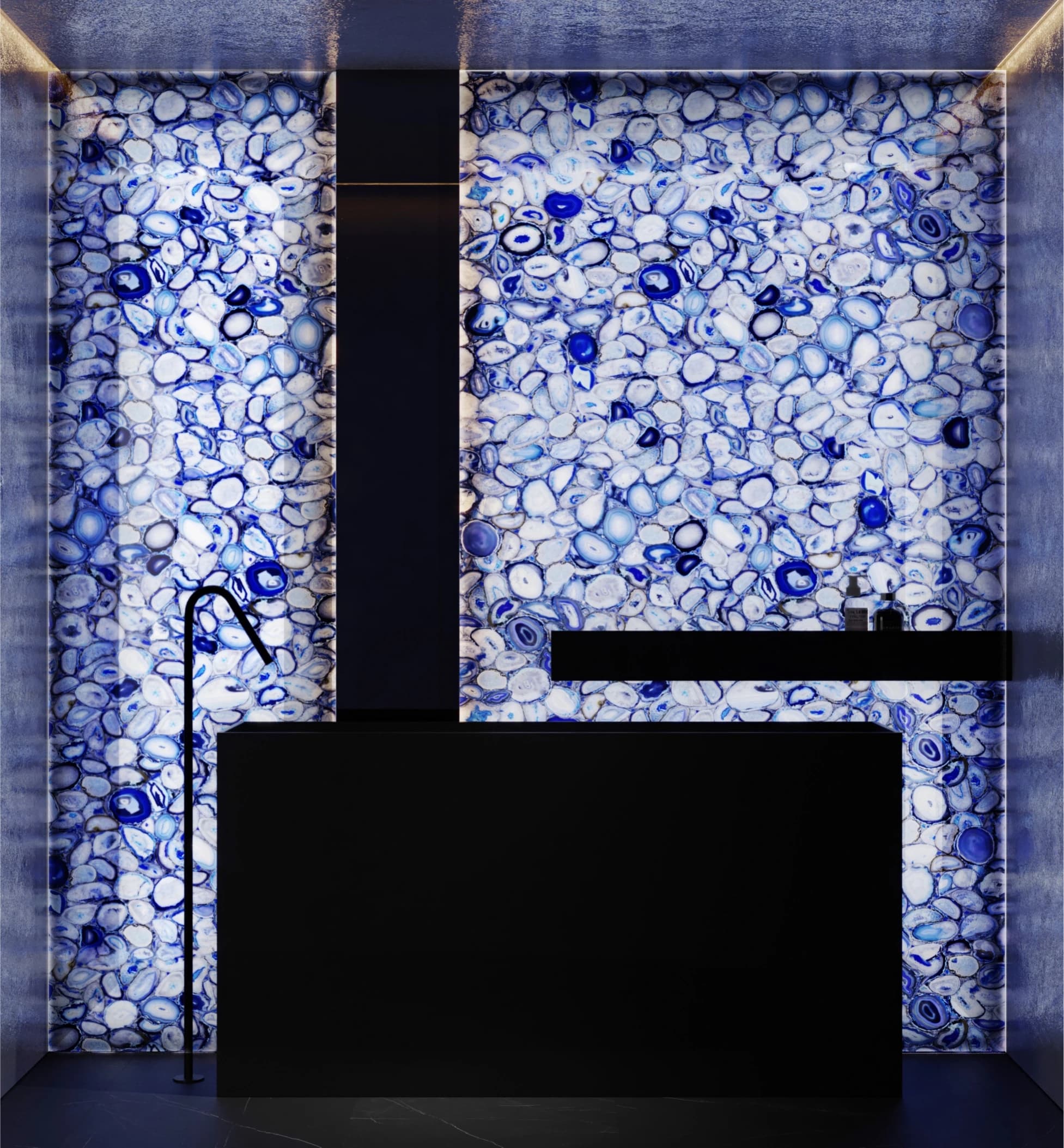 Stone-effect feature wall