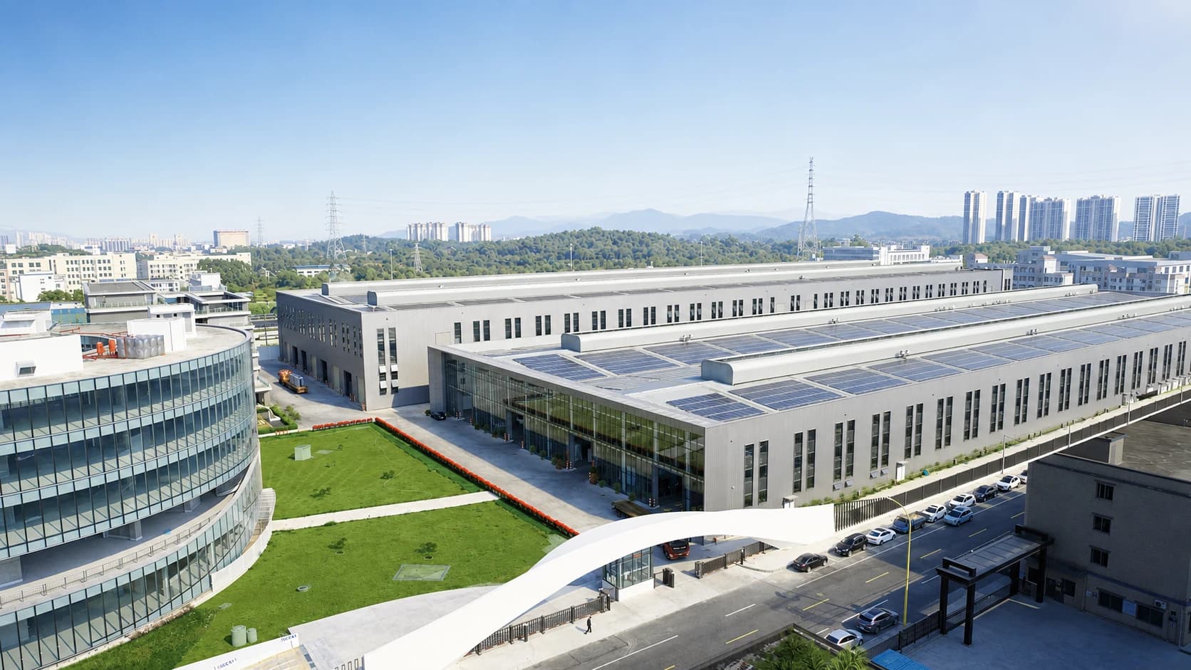 Exterior and landscaped approach in the manufacturing archive