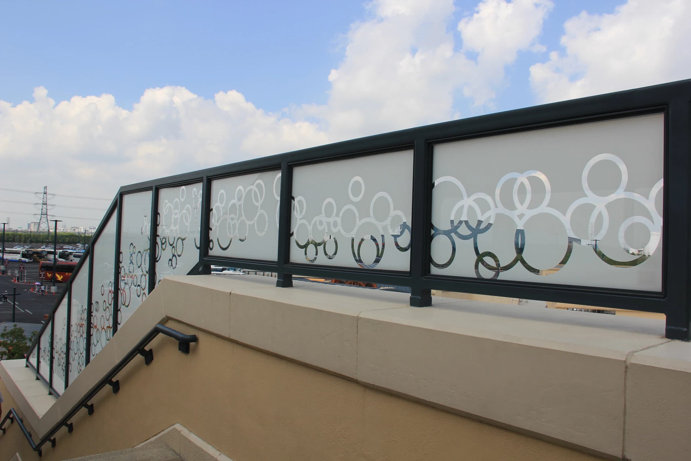 Printed glass balustrade panels in the Shanghai Disney project archive